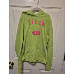 Girls Abercrombie Kids Lime Green & Pink Hoodie XL